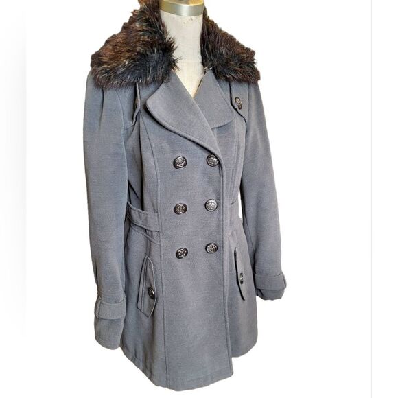 Worthington Double Breasted Shearling Coat- Size M - Picture 2 of 12